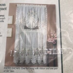 National Curtain Ribbon Bouquet Classic 2 Tier Window Design